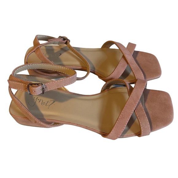 Y-Not barbiecore pink square toe ankle strap sandals size 7M - Picture 5 of 6